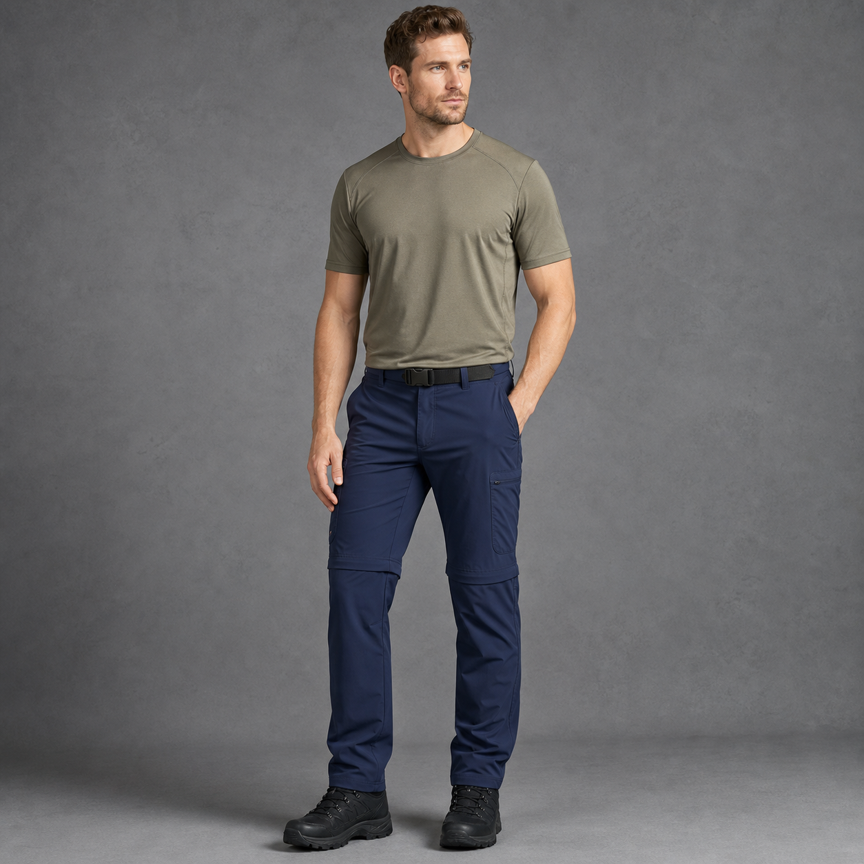 Navy men's convertible hiking pants