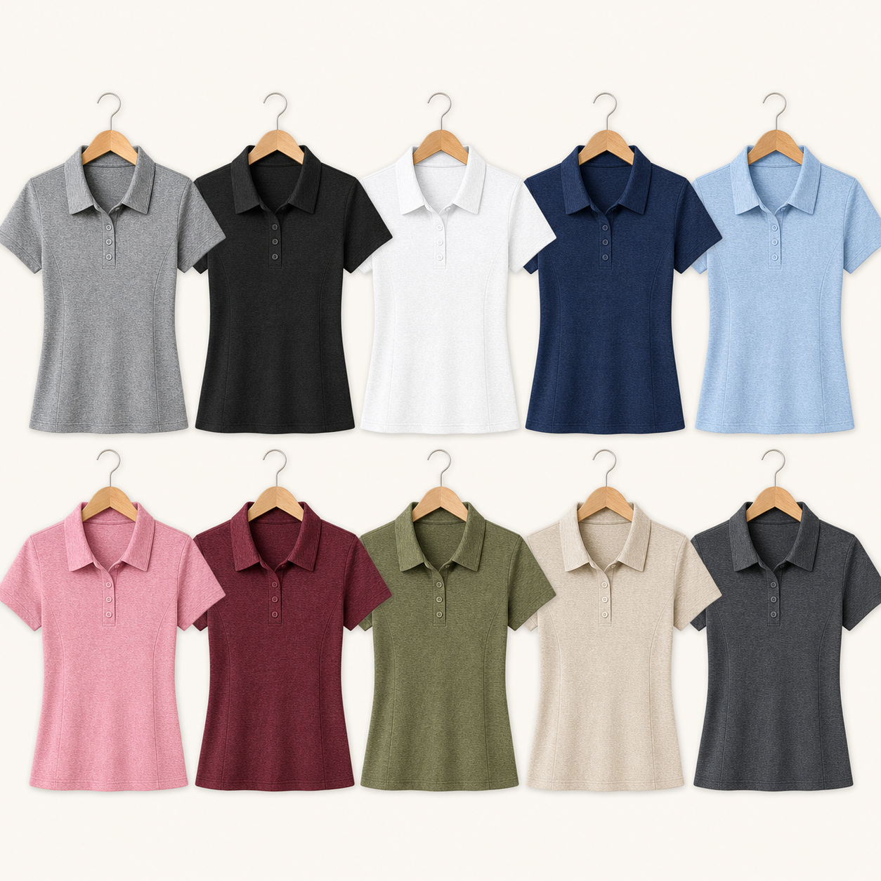Ten color lineup women's short sleeve polo shirt
