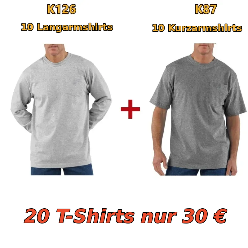 Robustes Herren-Arbeits-T-Shirt aus schwerem Material mit Brusttasche (weite Passform, extrem langlebig)