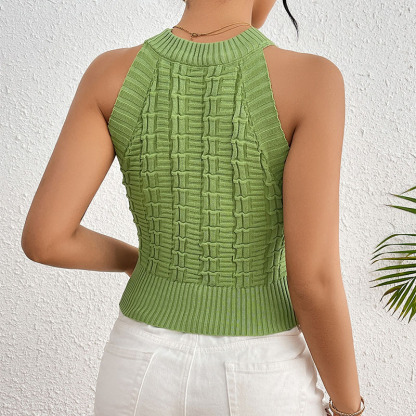 Summer sexy backless halter top