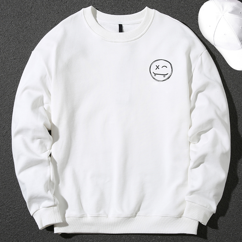 Round neck pullover printed sweatshirt