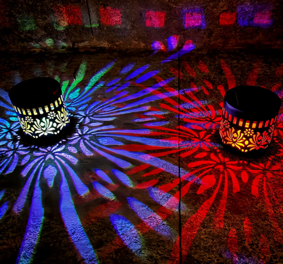 ✨Solar Mandala Wall Light Outdoor Garden Fence Projector Lamp Patio Ambient Decor