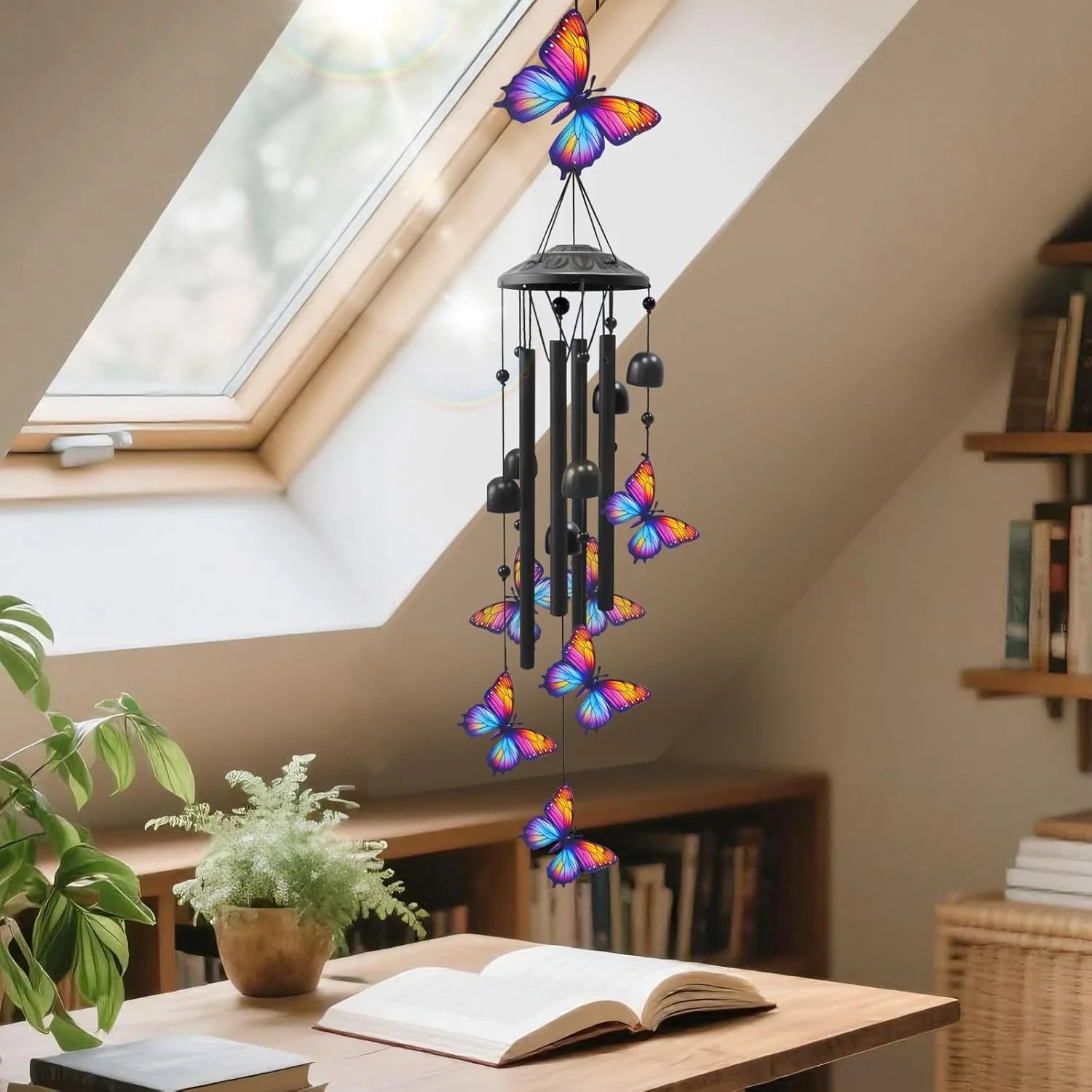 🔥Last Day 60% OFF🔥-🐦Vintage Colorful Hummingbird Wind Chime with Metal Tubes and Bells