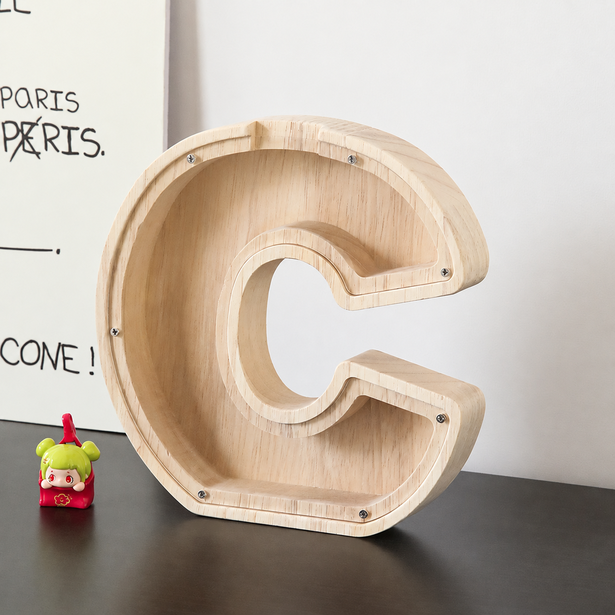 Wooden Letter Shaped Piggy Bank