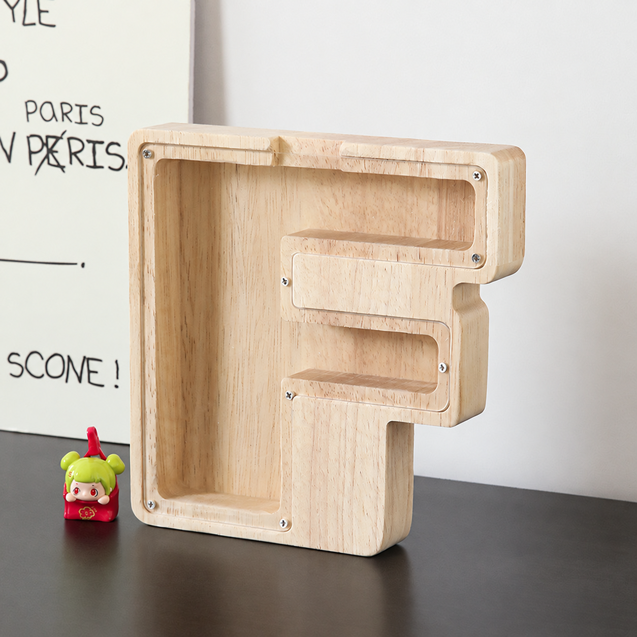 Wooden Letter Shaped Piggy Bank