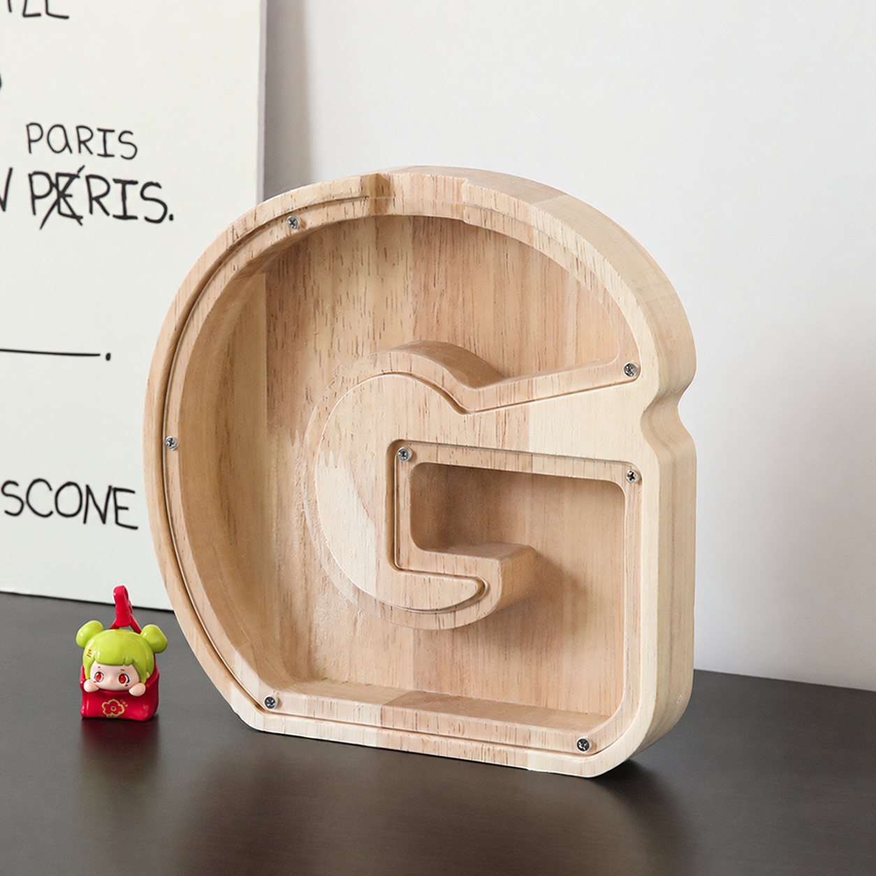 Wooden Letter Shaped Piggy Bank