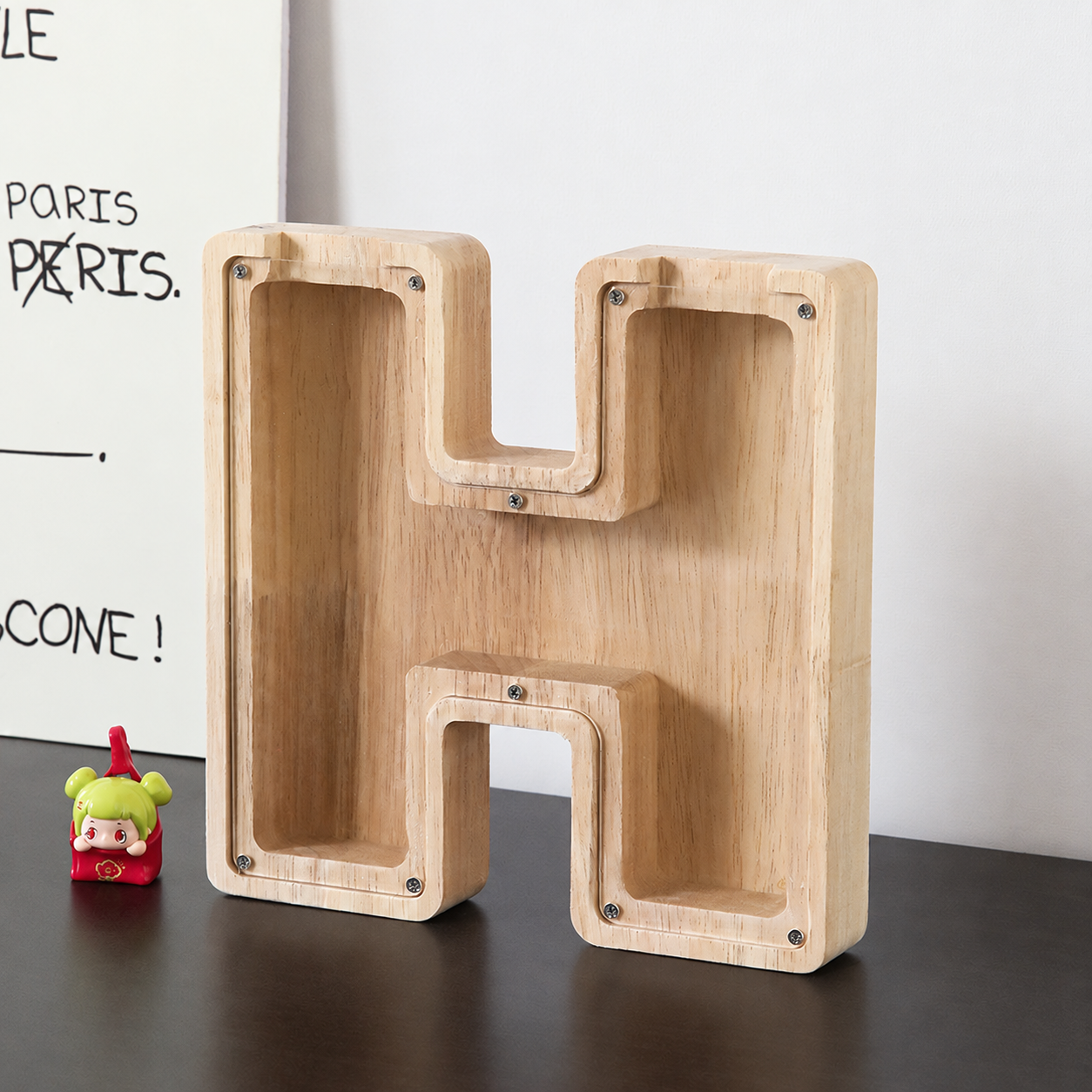 Wooden Letter Shaped Piggy Bank