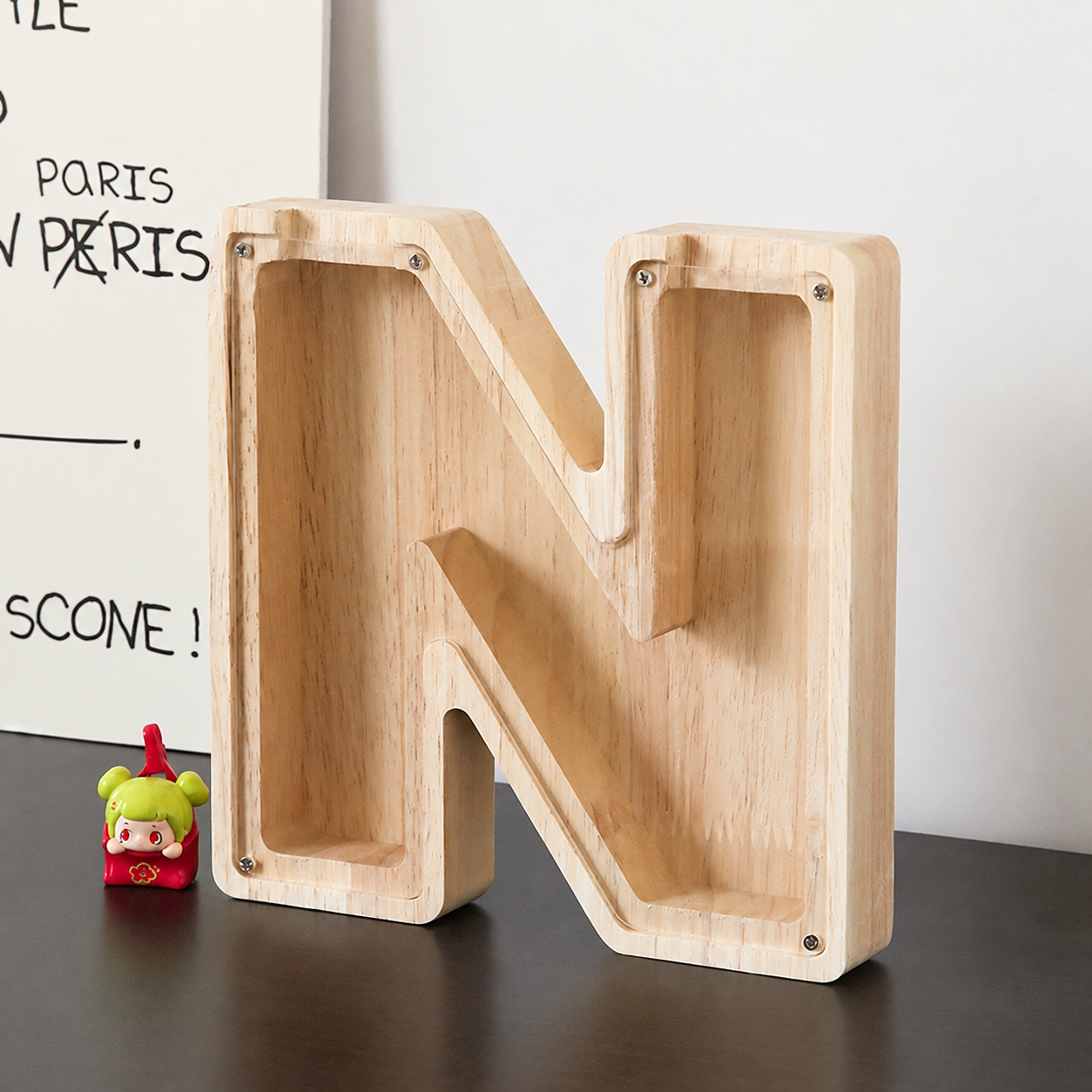 Wooden Letter Shaped Piggy Bank