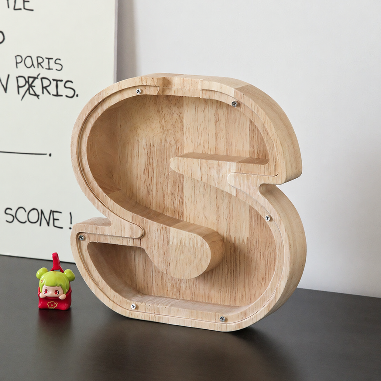 Wooden Letter Shaped Piggy Bank