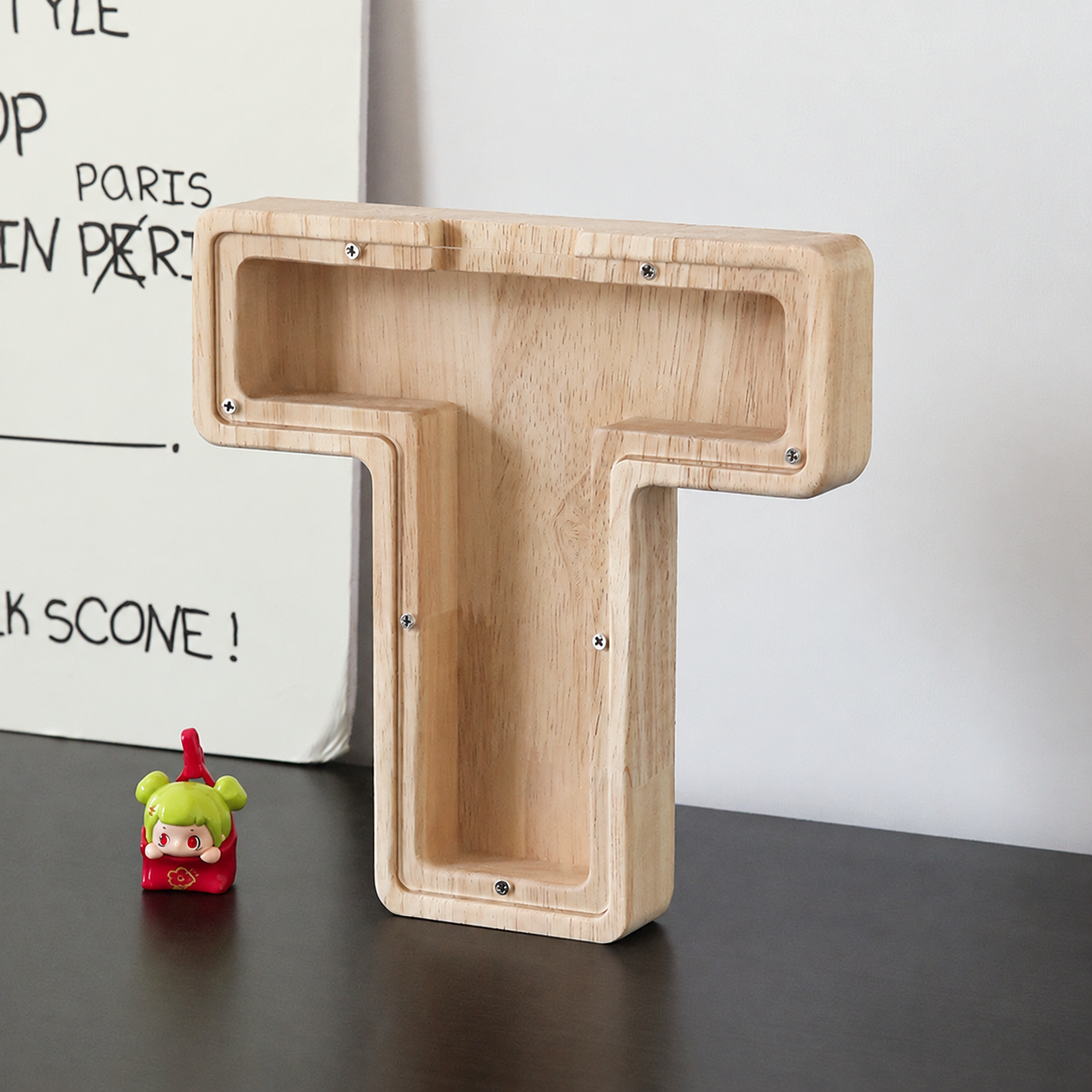 Wooden Letter Shaped Piggy Bank