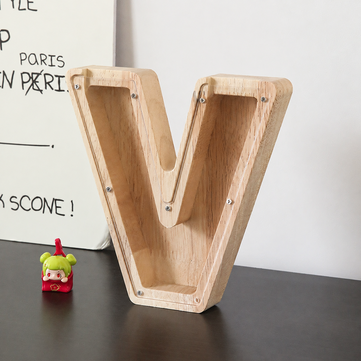 Wooden Letter Shaped Piggy Bank
