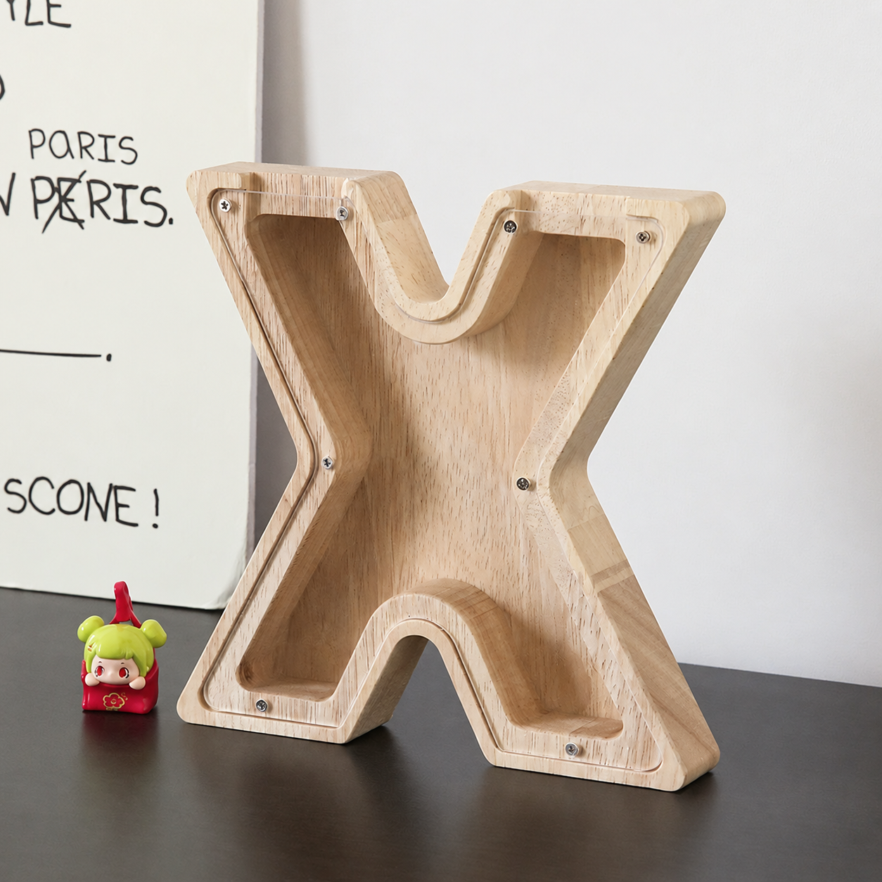Wooden Letter Shaped Piggy Bank