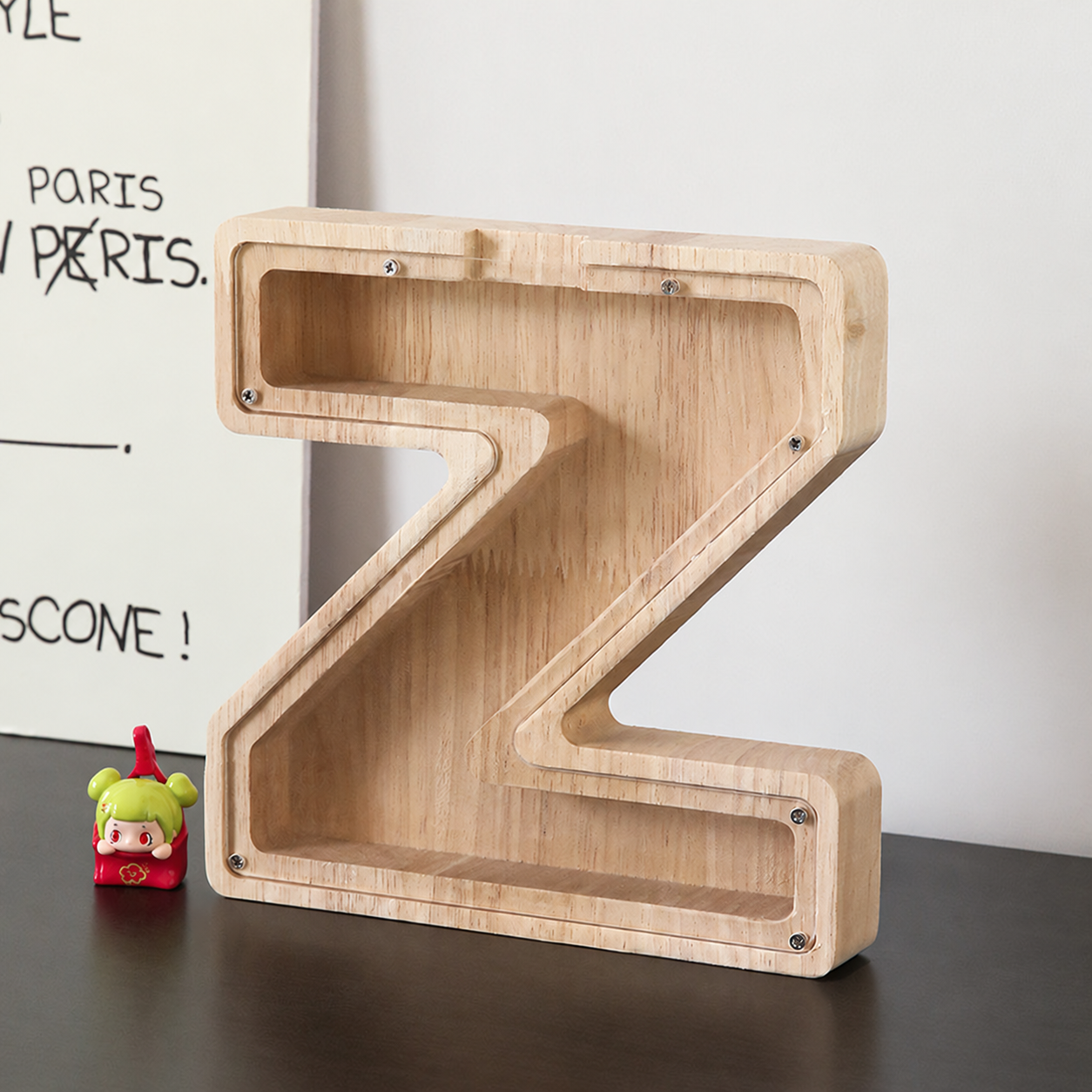 Wooden Letter Shaped Piggy Bank