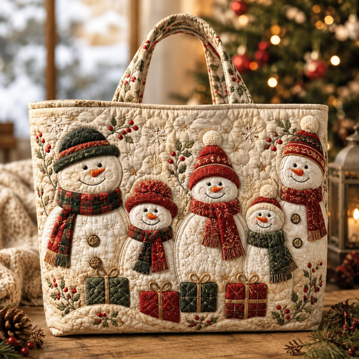 Christmas Quilted Tote Bag
