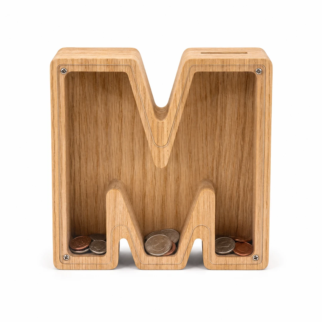 Wooden Letter Shaped Piggy Bank