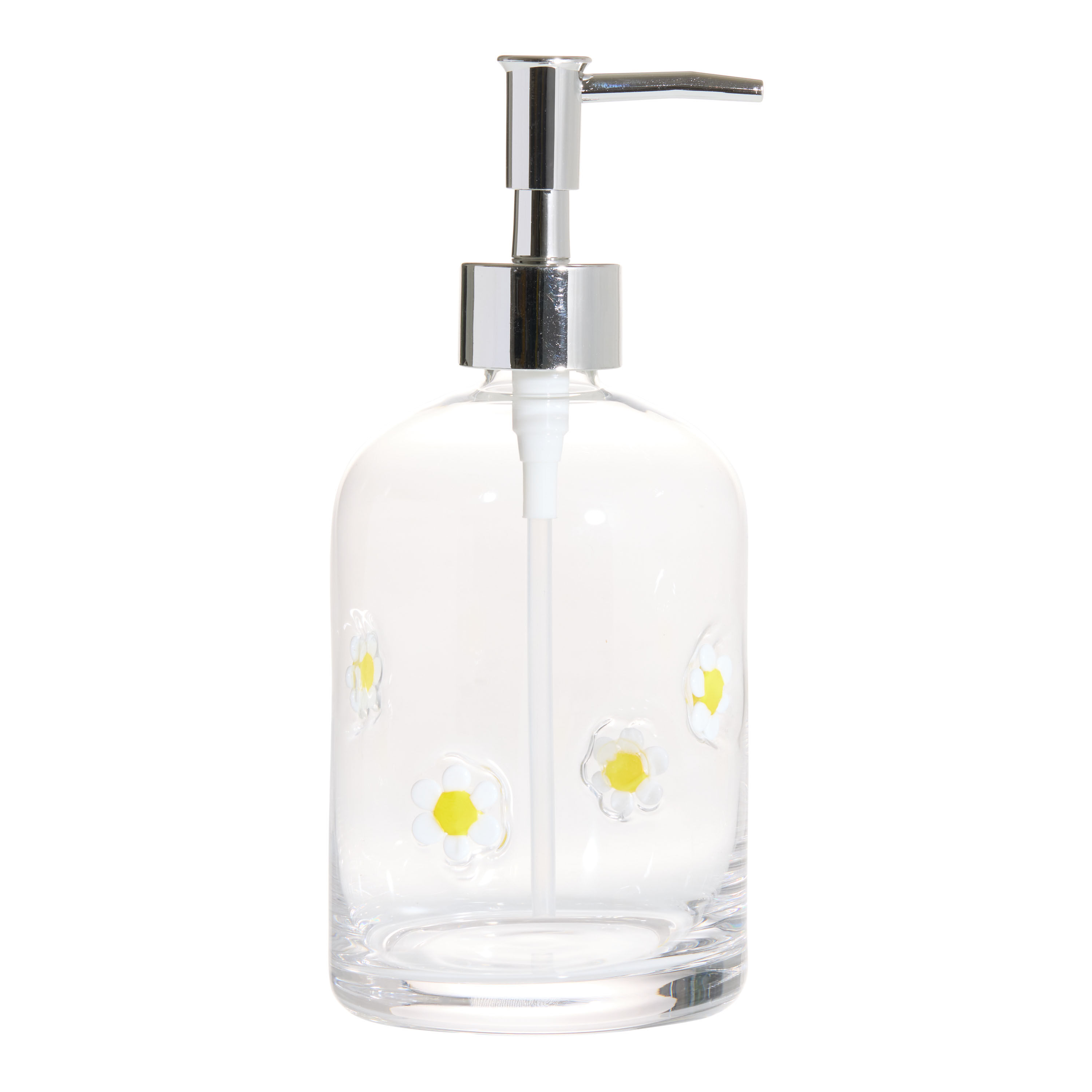 Charm Daisy Inlay Glass Liquid Soap Dispenser - World Market