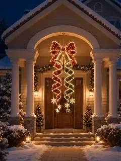 Illuminated suspended Christmas spiral decoration