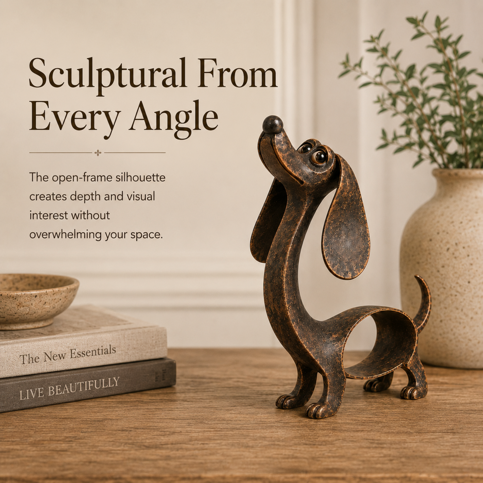 Antique Bronze Dachshund Sculpture