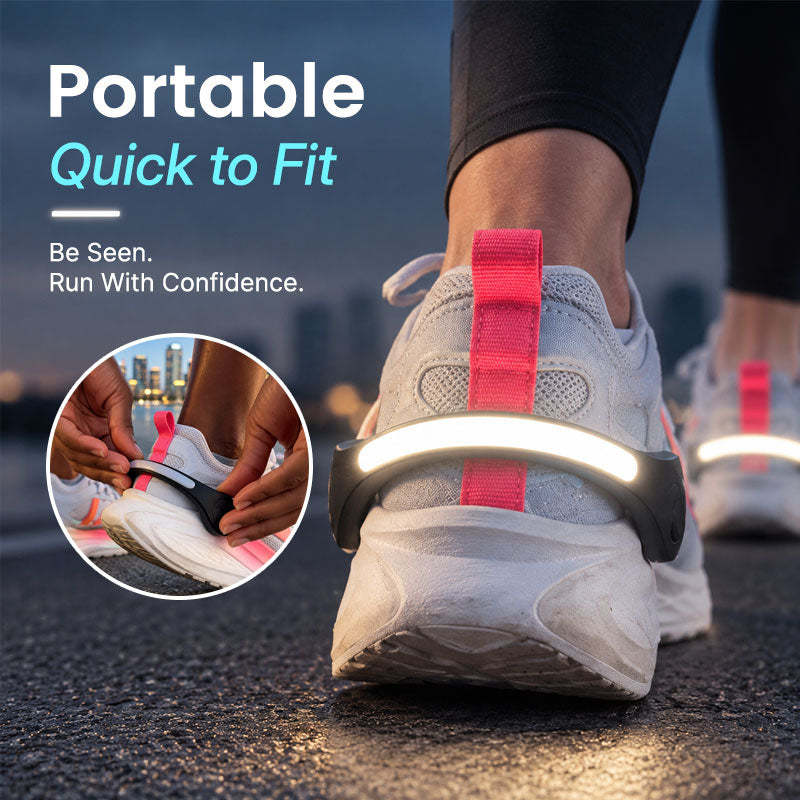 White heel light fitted around a shoe