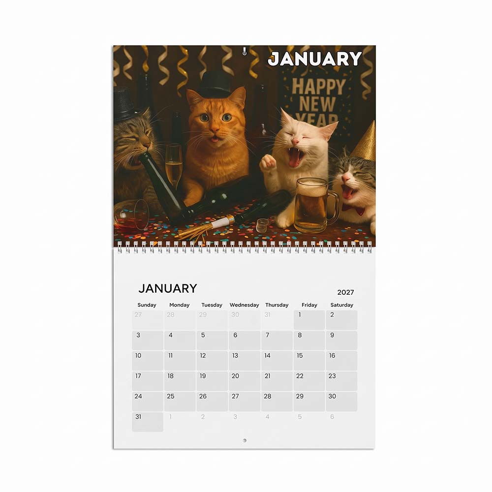 Dettagli e caratteristiche del Calendario Gatti Ubriachi