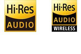 Logos Hi-Res Audio et Hi-Res Audio sans fil