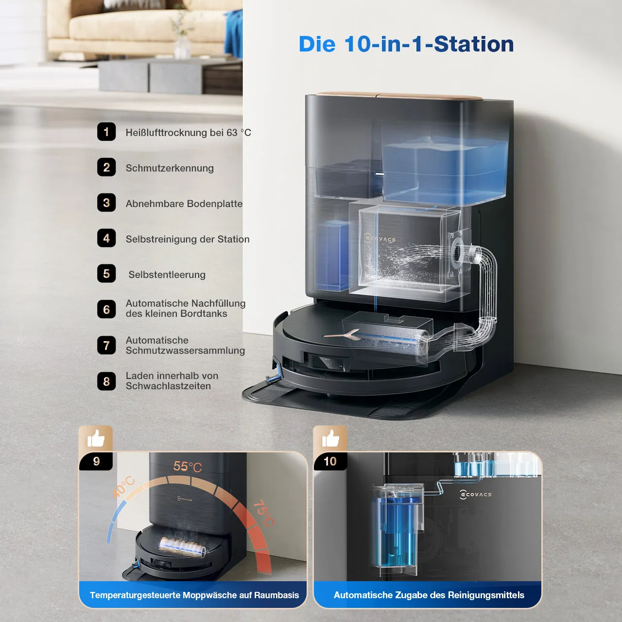 Aspirateur robot Ecothtvacs DEEBOT X9 PRO OMNI