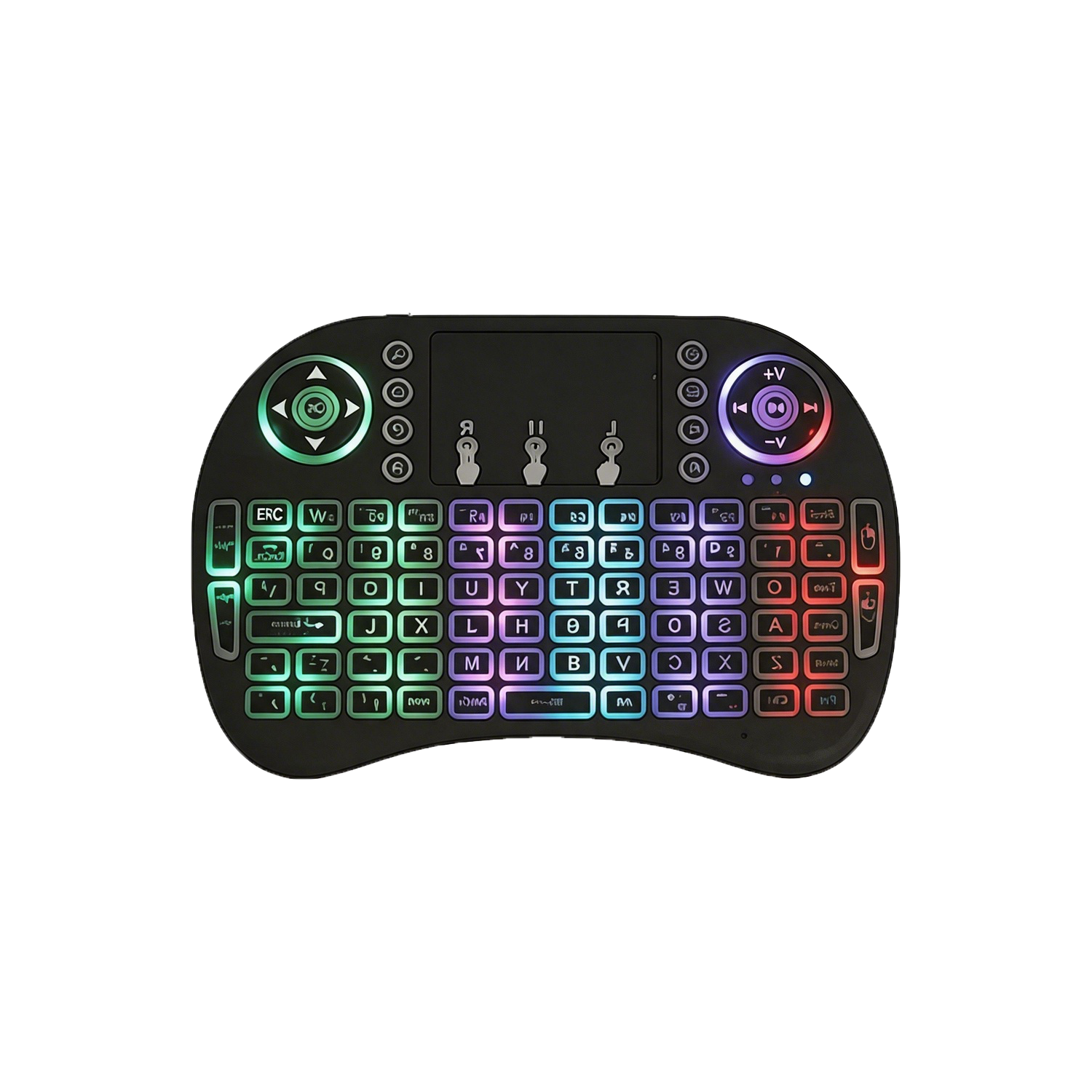 Mini Wireless Backlit Keyboard Air Mouse Remote Control for vSeeBox Android TV Box, 2.4G Handheld Touchpad Keyboard