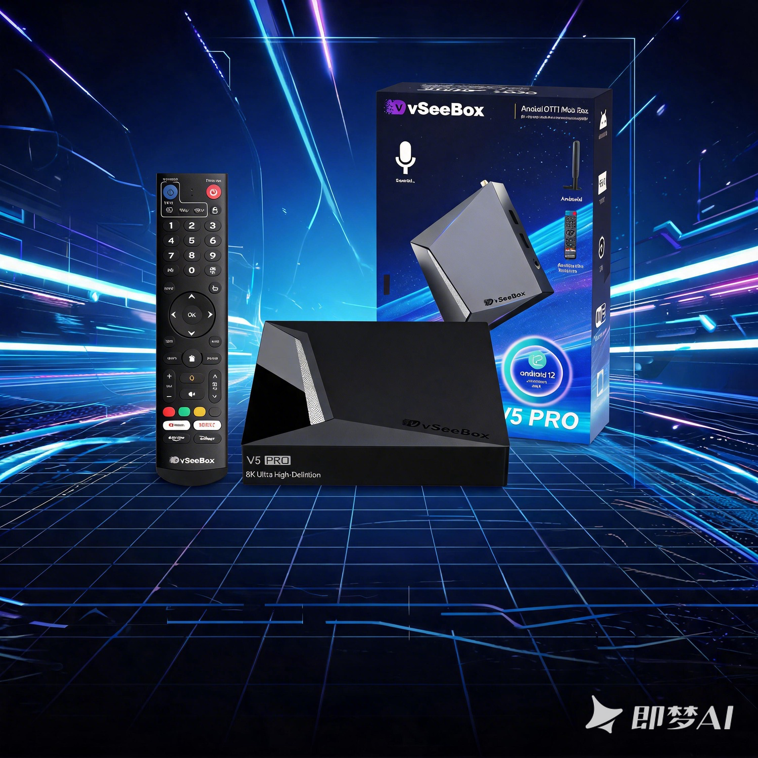 SeeBox V5 Pro, 8K Ultra HD TV Box, Android Smart TV Box, Voice Remote