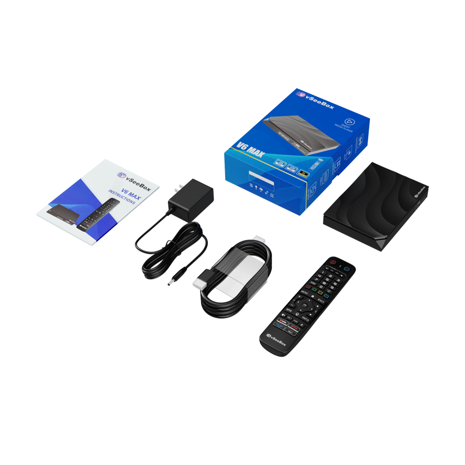 vSeeBox V6 Max Bundle | Keyboard + 64GB TF Card + USB Hub