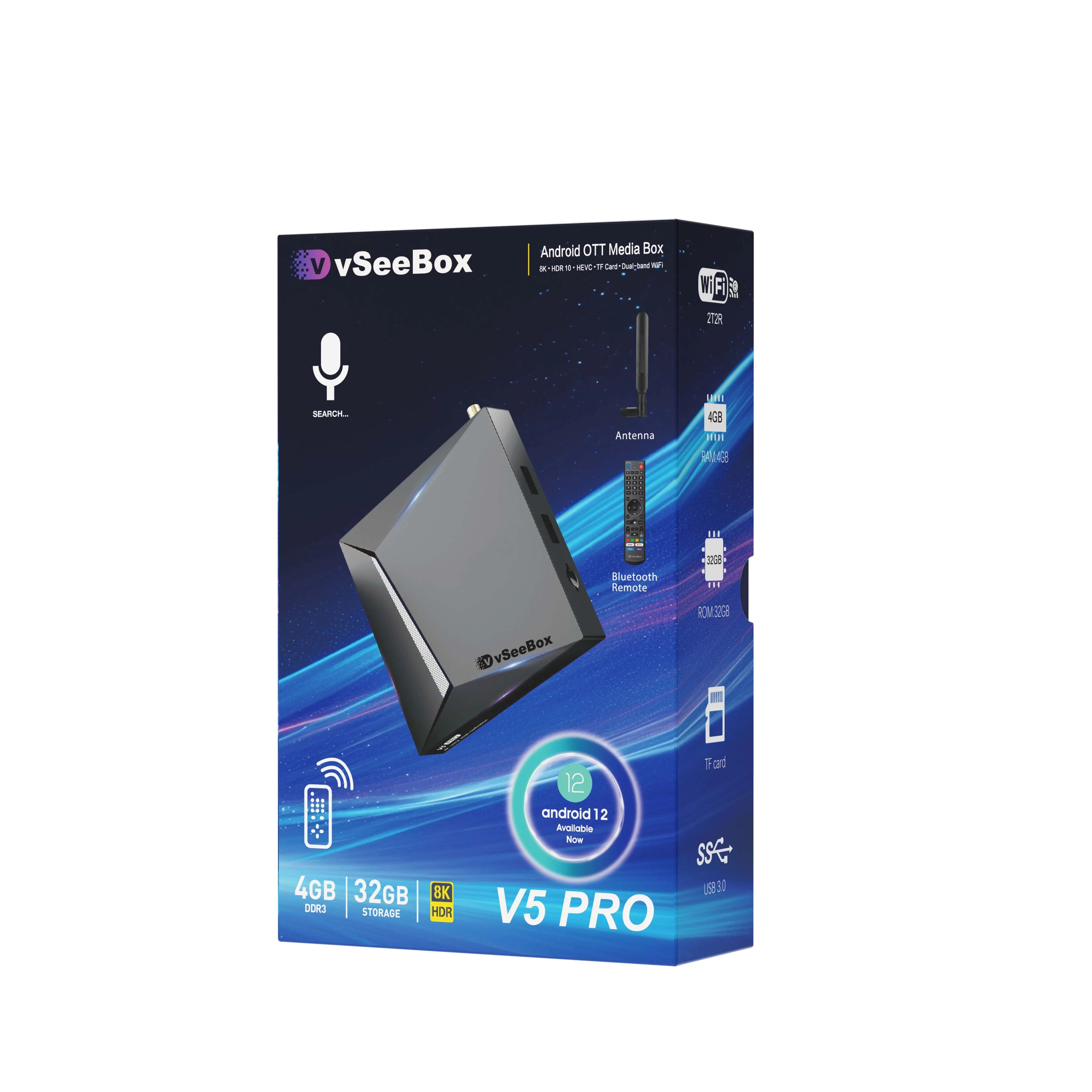vSeeBox V5 Pro | High-Performance Streaming Box | Complete Package with All Accessories