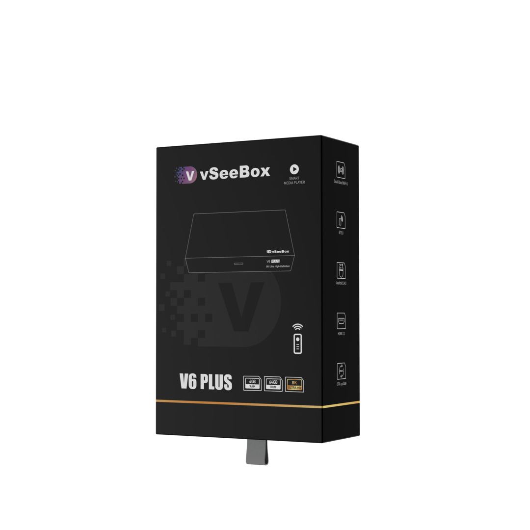 vSeeBox V6 Plus Streaming Box Bundle | Keyboard, 64GB TF Card & USB Hub