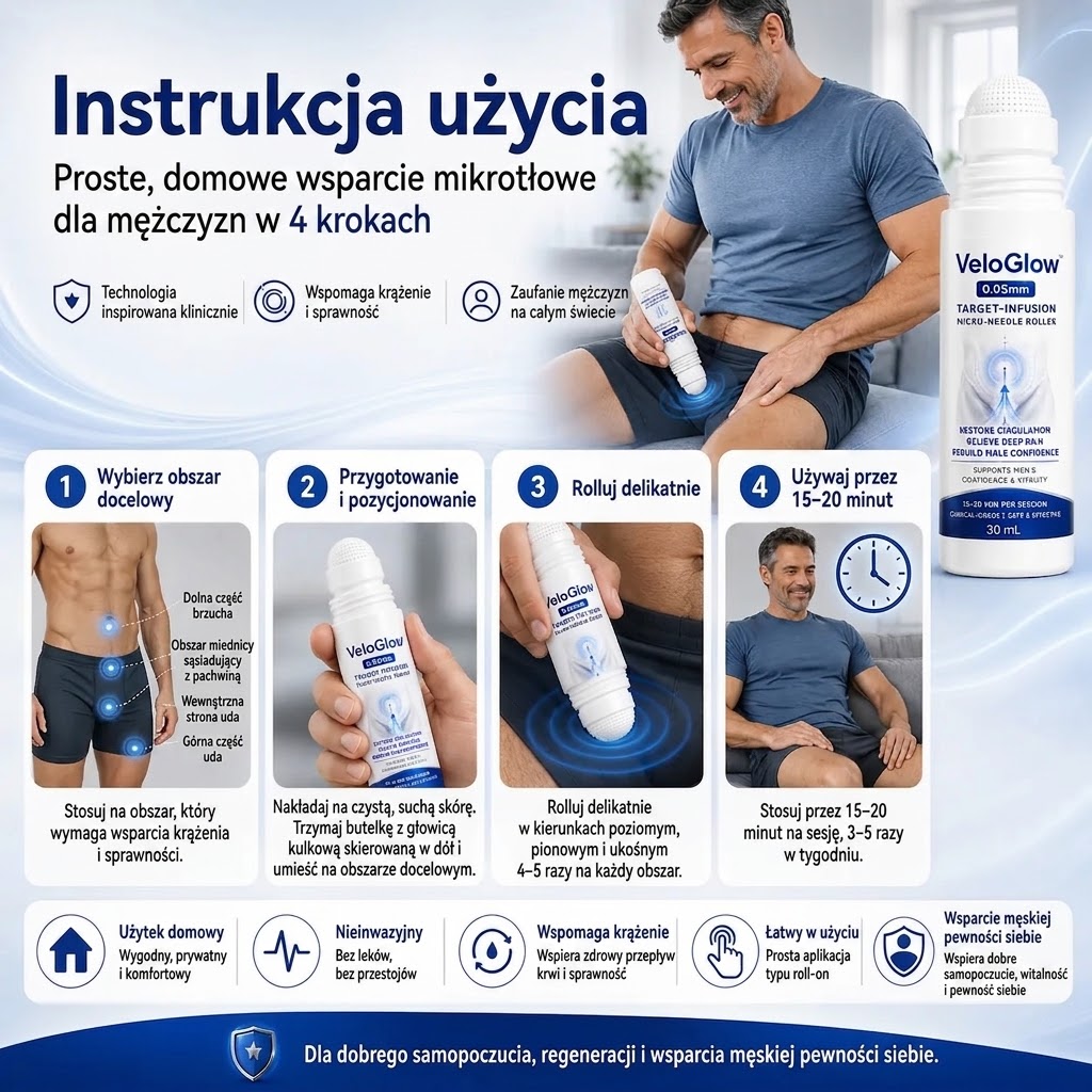 VeloGlow™ 0,05 mm Target-Infusion wałek z mikroigłami — Przywraca zdrowie tkanek, zwiększa sztywność i wytrzymałość, łagodzi dyskomfort mięśni i stawów.