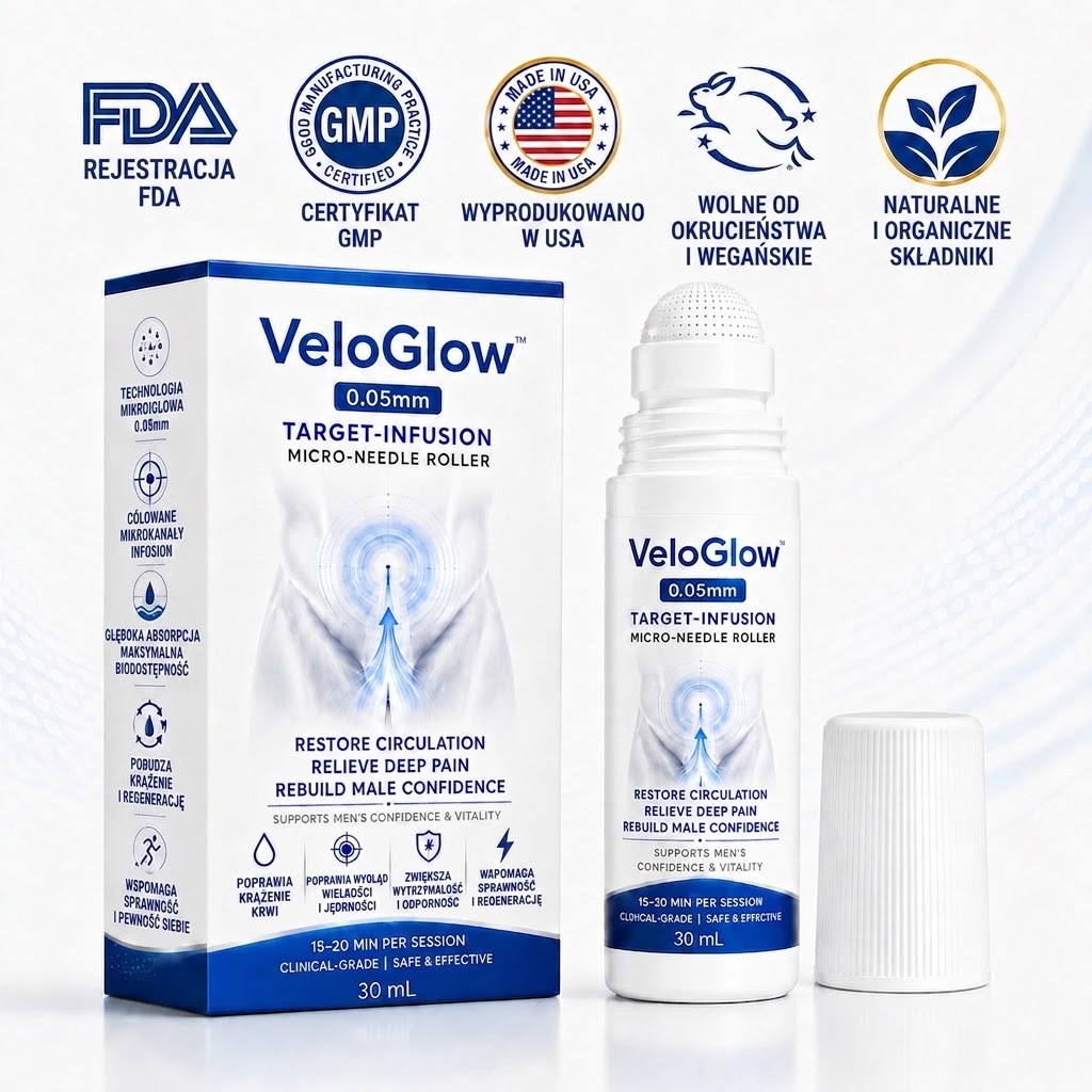 VeloGlow™ 0,05 mm Target-Infusion wałek z mikroigłami — Przywraca zdrowie tkanek, zwiększa sztywność i wytrzymałość, łagodzi dyskomfort mięśni i stawów.