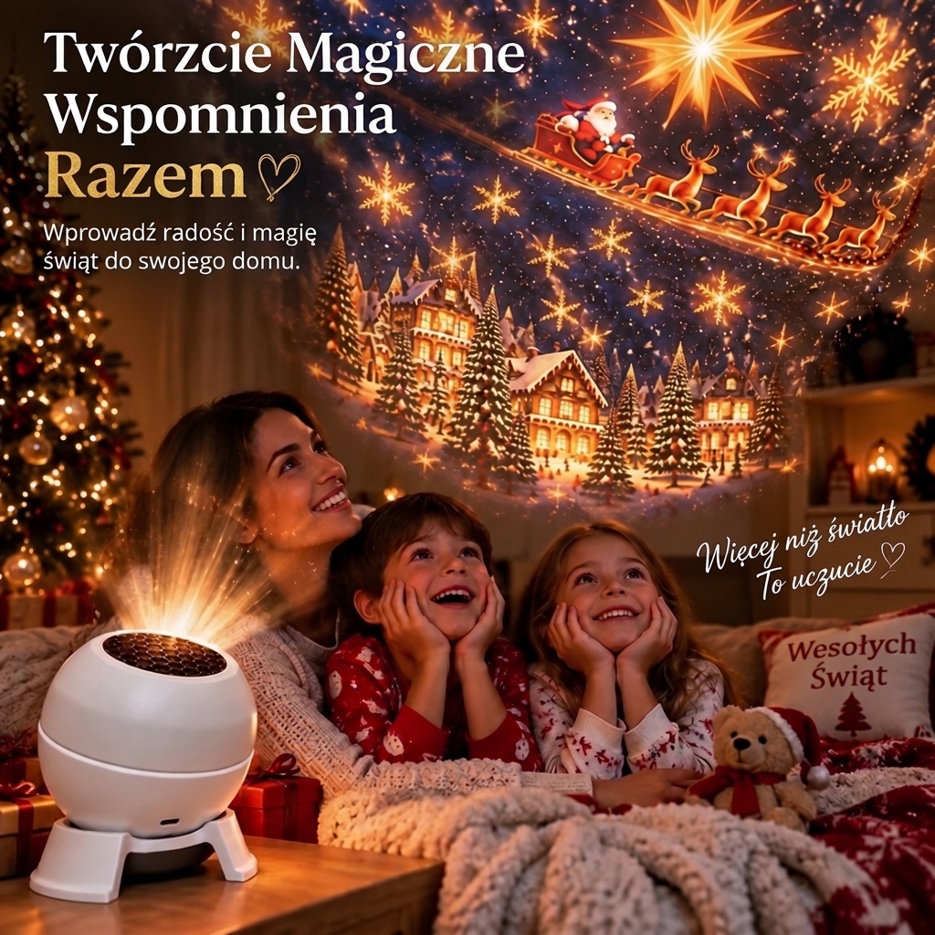 🎅 Zamień każdy pokój w świąteczną krainę czarów – świąteczna lampka nocna z projekcją