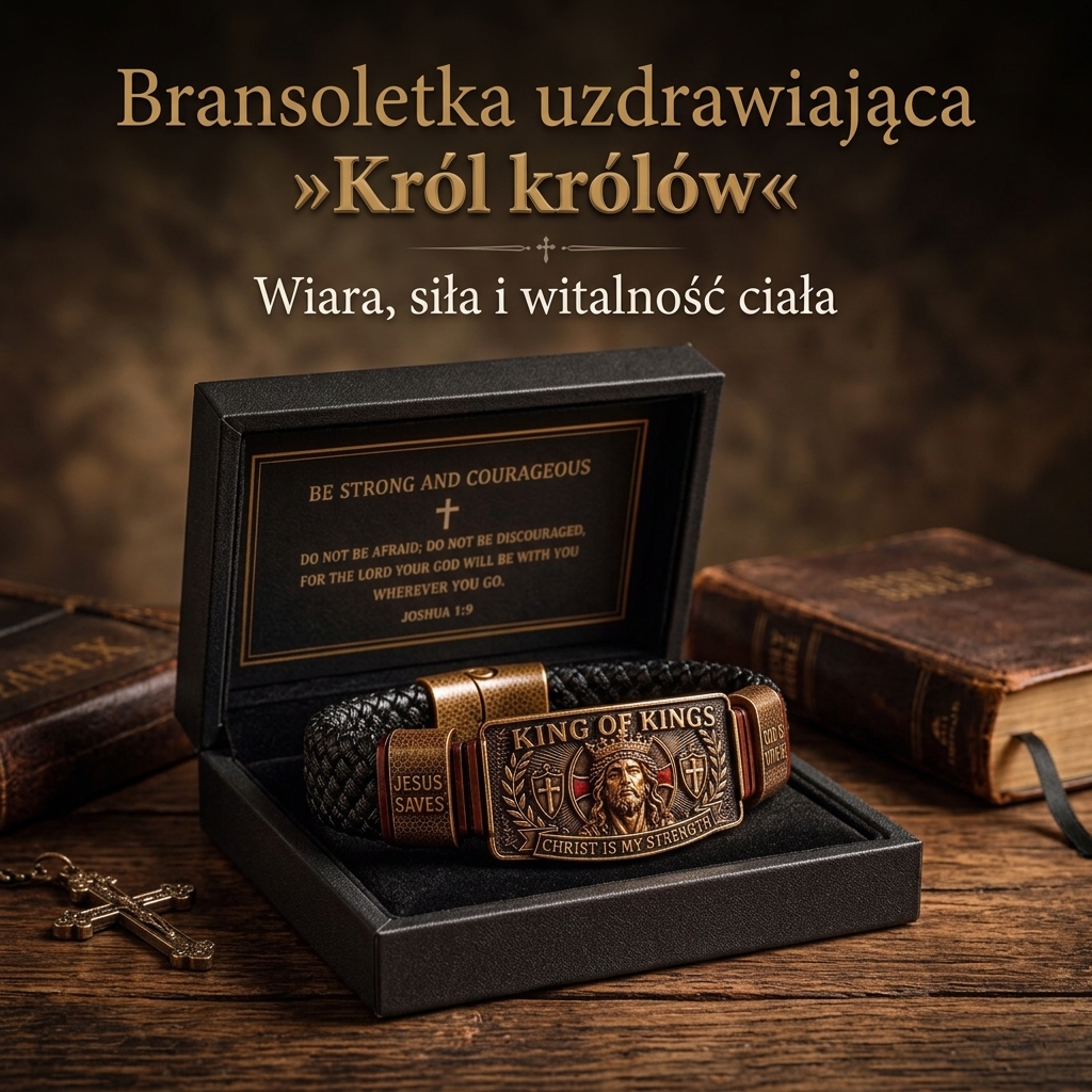 Męska Bransoletka "Król Królów" – Duchowa Tarcza i Siła dla Prawdziwego Mężczyzny