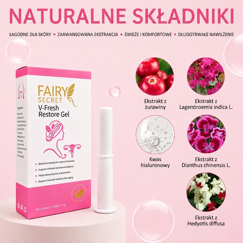 FairySecret® V-Fresh Restore Gel – Odkryj sekret natury! Żel, który przywraca młodość i świeżość Twojej intymnej skóry!