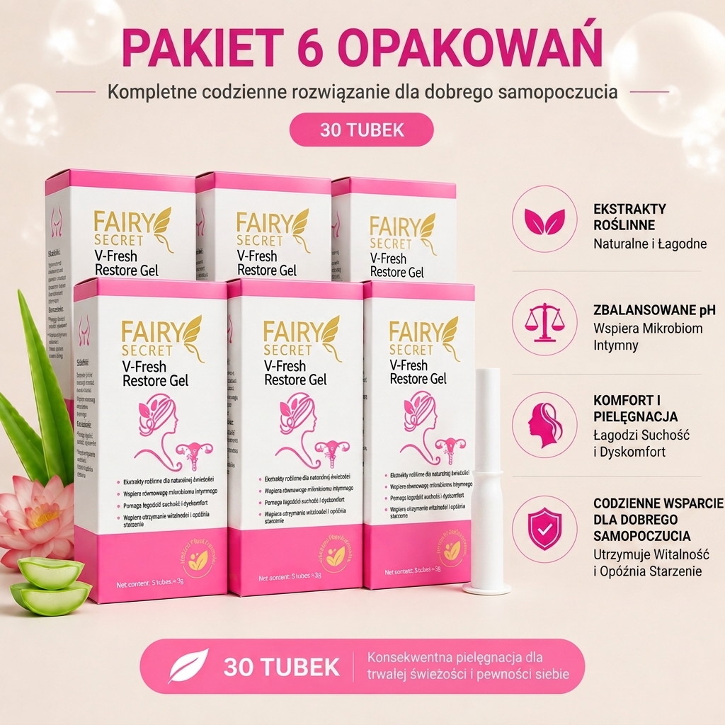 FairySecret® V-Fresh Restore Gel – Odkryj sekret natury! Żel, który przywraca młodość i świeżość Twojej intymnej skóry!