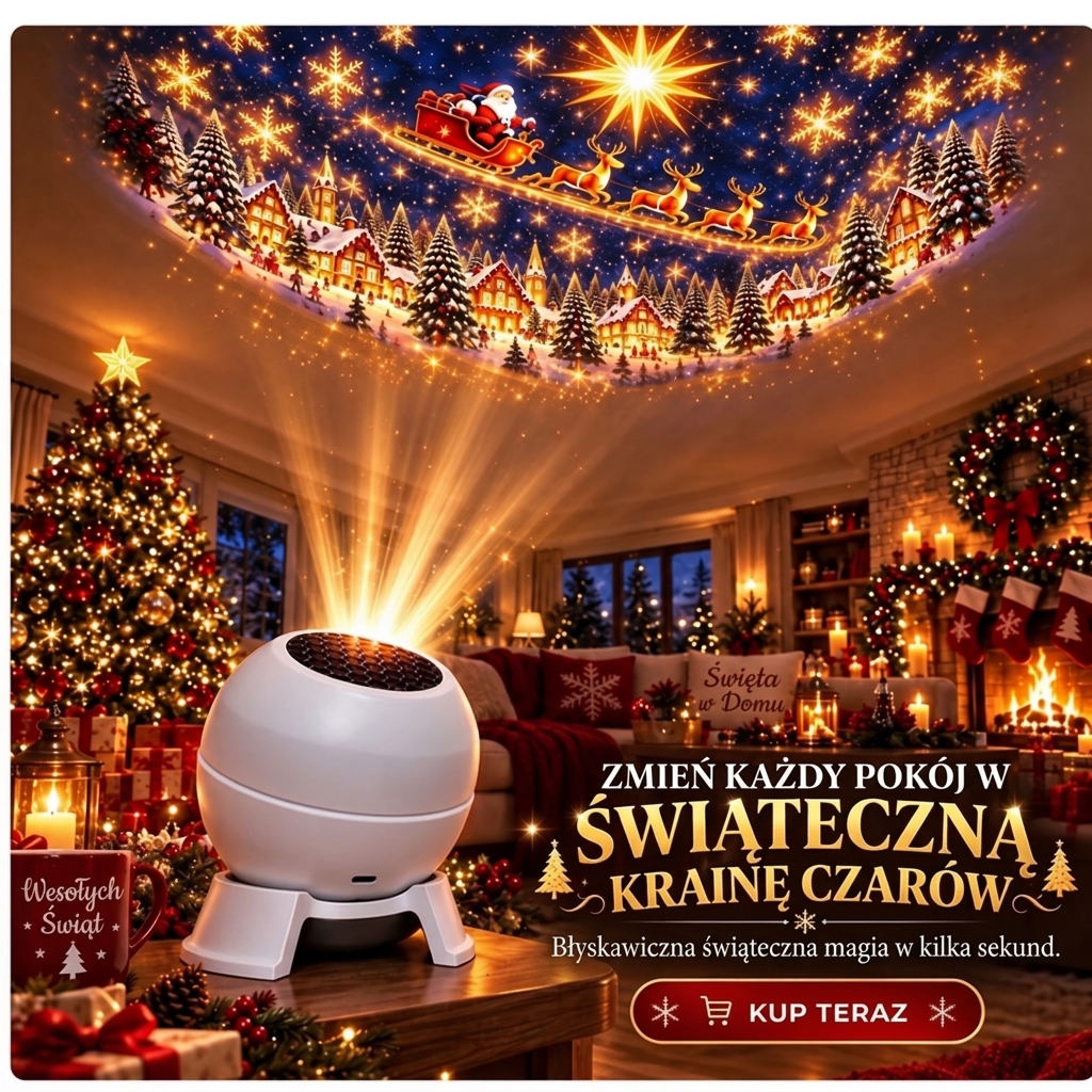 🎅 Zamień każdy pokój w świąteczną krainę czarów – świąteczna lampka nocna z projekcją