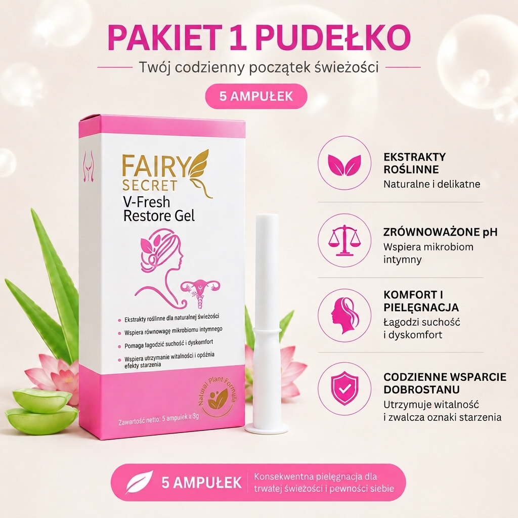 FairySecret® V-Fresh Restore Gel – Odkryj sekret natury! Żel, który przywraca młodość i świeżość Twojej intymnej skóry!