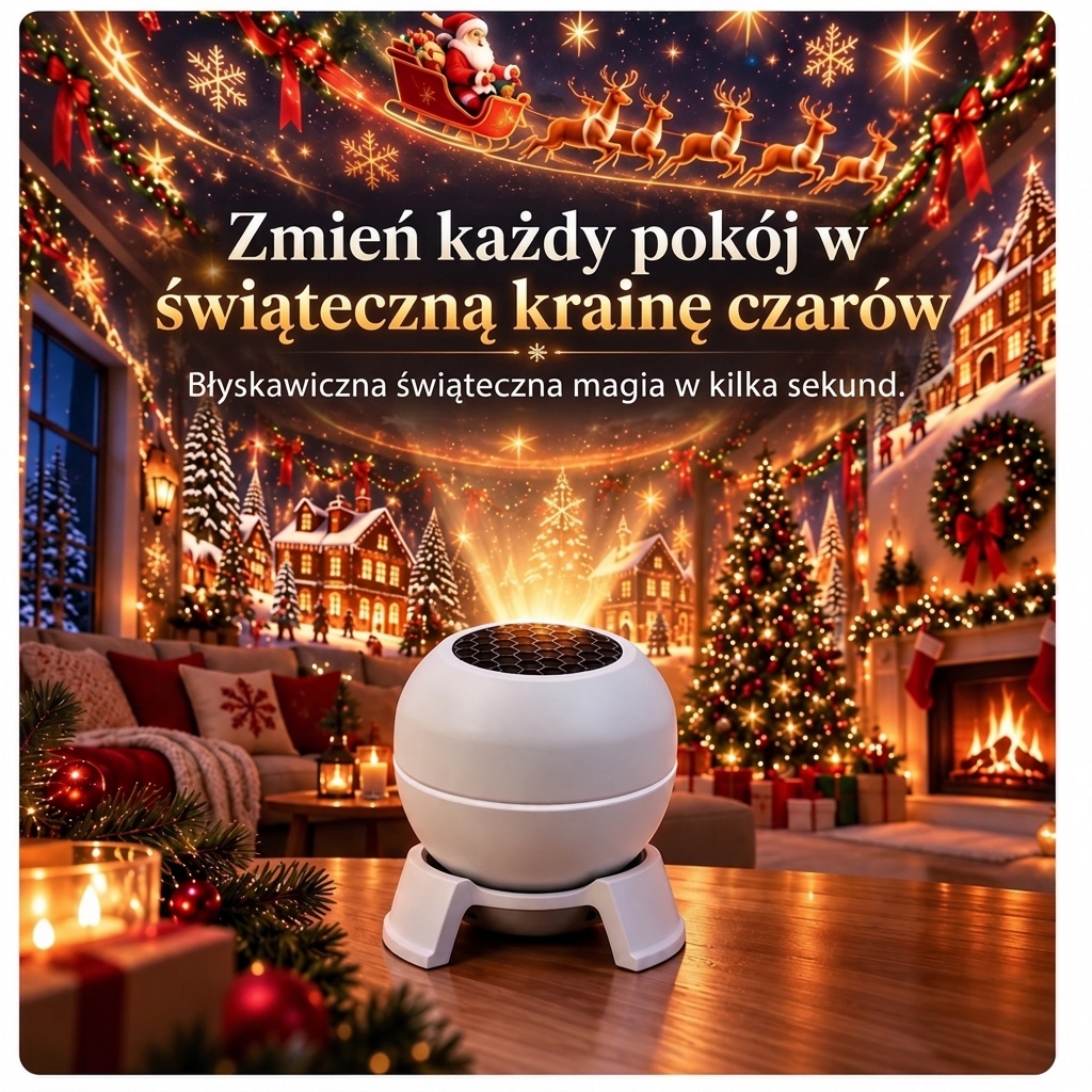 🎅 Zamień każdy pokój w świąteczną krainę czarów – świąteczna lampka nocna z projekcją