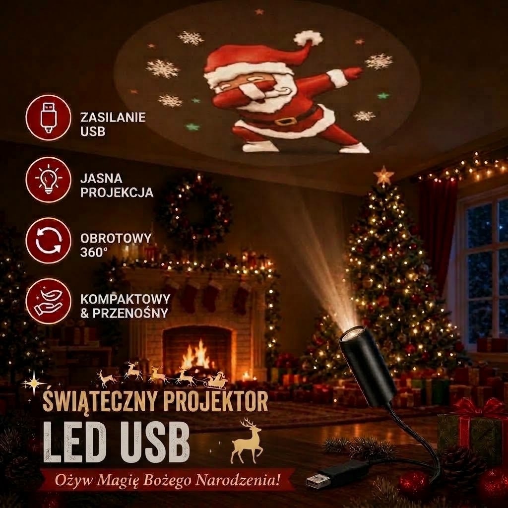Magiczny projektor HD – 🎄edycja bożonarodzeniowa lub halloweenowa🎃 – kup 1, drugi otrzymasz gratis (tylko przez ograniczony czas!)