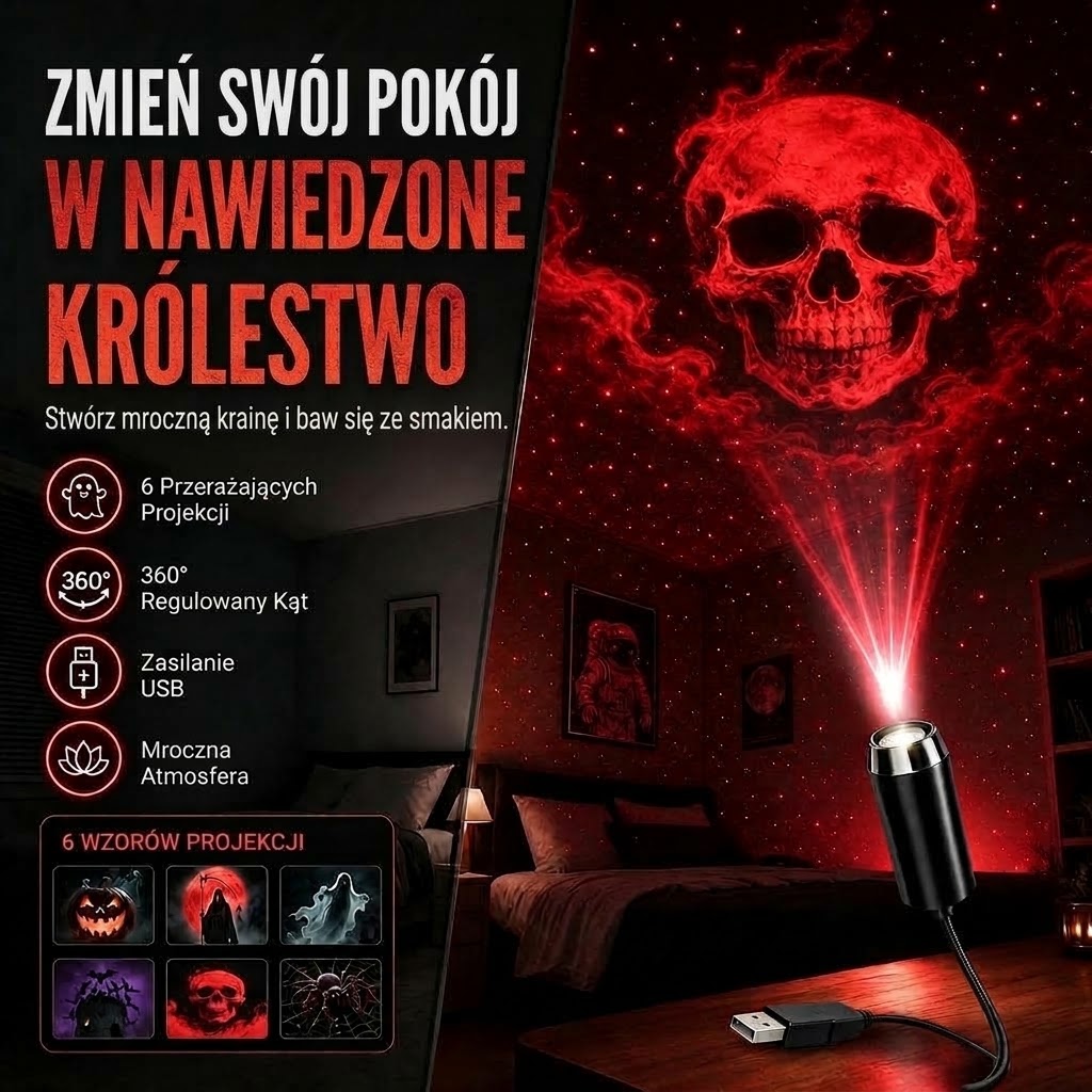 Magiczny projektor HD – 🎄edycja bożonarodzeniowa lub halloweenowa🎃 – kup 1, drugi otrzymasz gratis (tylko przez ograniczony czas!)
