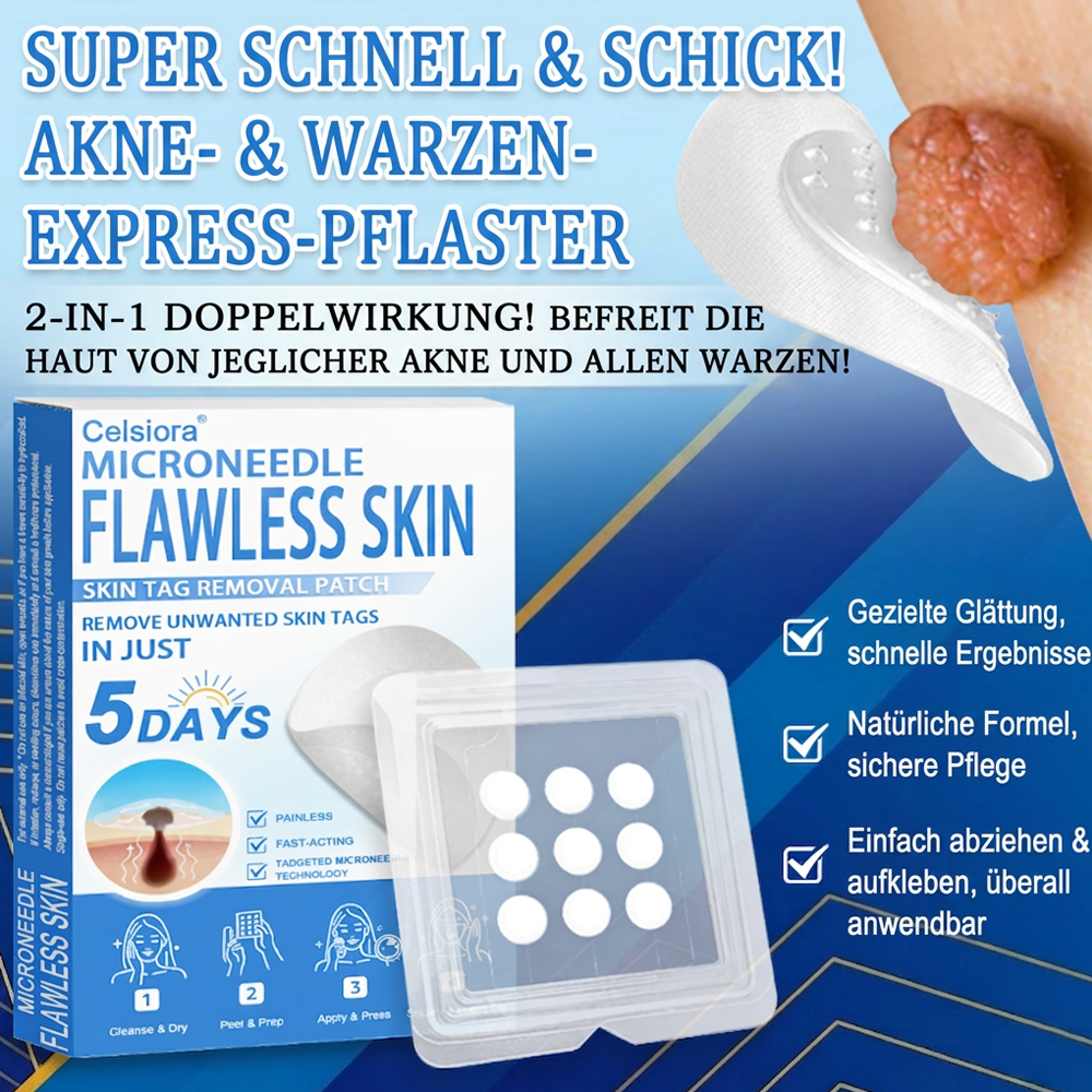 ⭐Celsiora® 2-in-1 Mikronadel- & Hydrokolloid-Pflaster | Entferner für erhabene Muttermale, Akne, flache Warzen & Hautanhängsel | Verbessert Falten, Narben & Hautunreinheiten | Unsichtbare Stern-Pickelpflaster für Gesicht & Körper