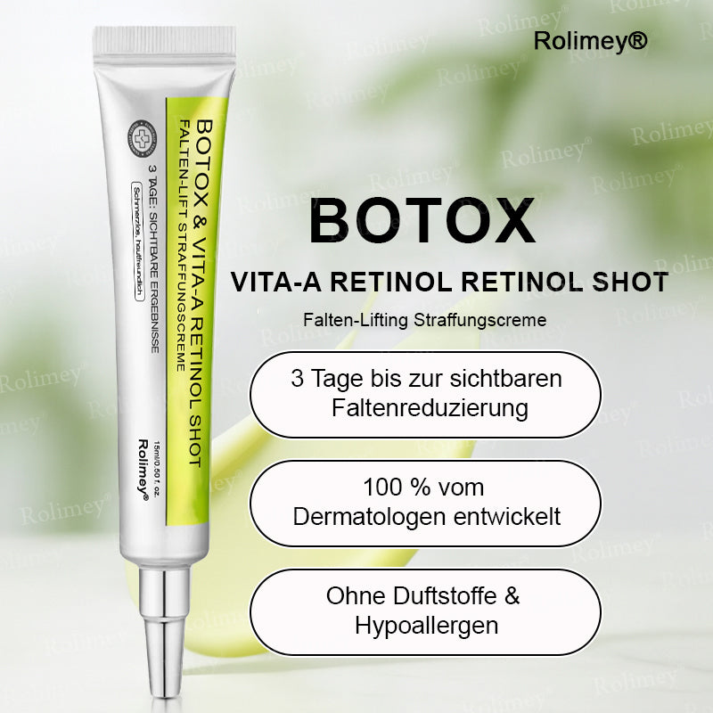 Rolimey® Retinol & Botox Shot ✓ Dermatologisch getestete Lifting-Creme