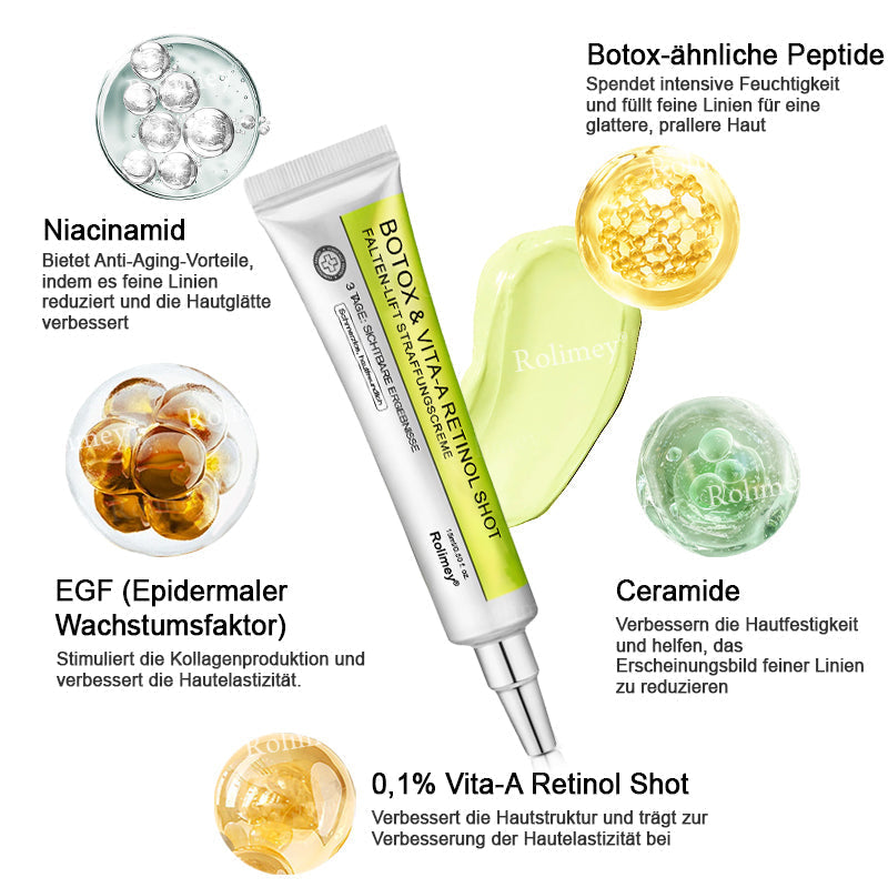 Rolimey® Retinol & Botox Shot ✓ Dermatologisch getestete Lifting-Creme