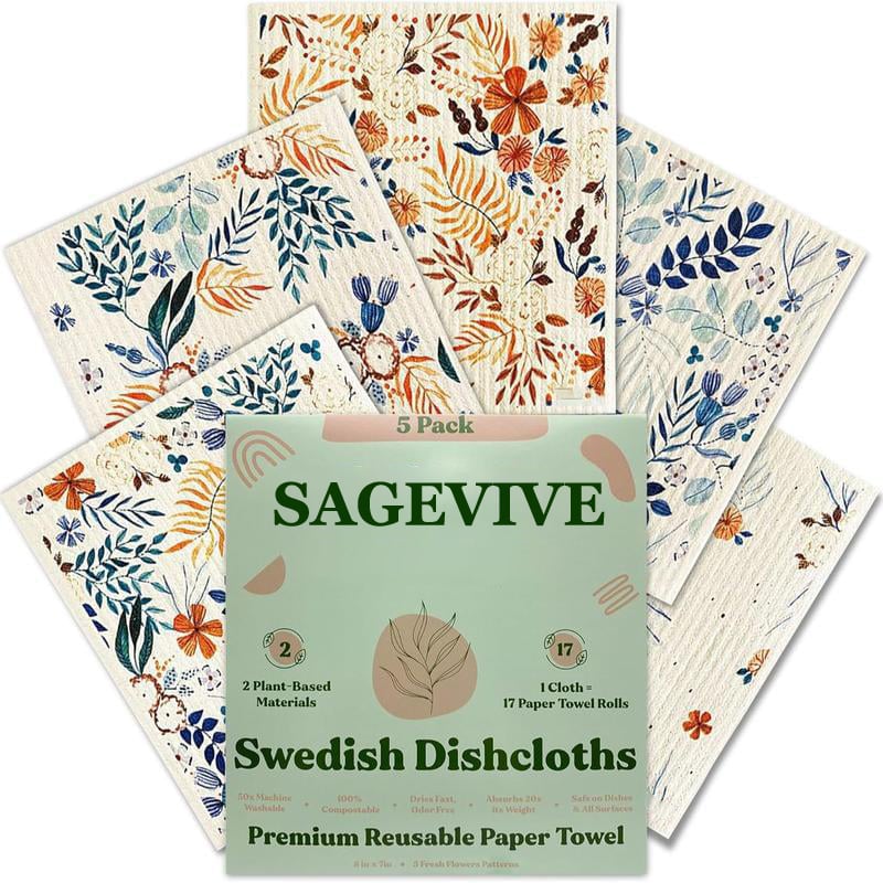 (🎄Christmas Hot Sale - 49% OFF) Swedish Dishcloths for Kitchen & Cleaning | 5 Pack