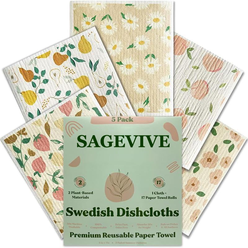 (🎄Christmas Hot Sale - 49% OFF) Swedish Dishcloths for Kitchen & Cleaning | 5 Pack