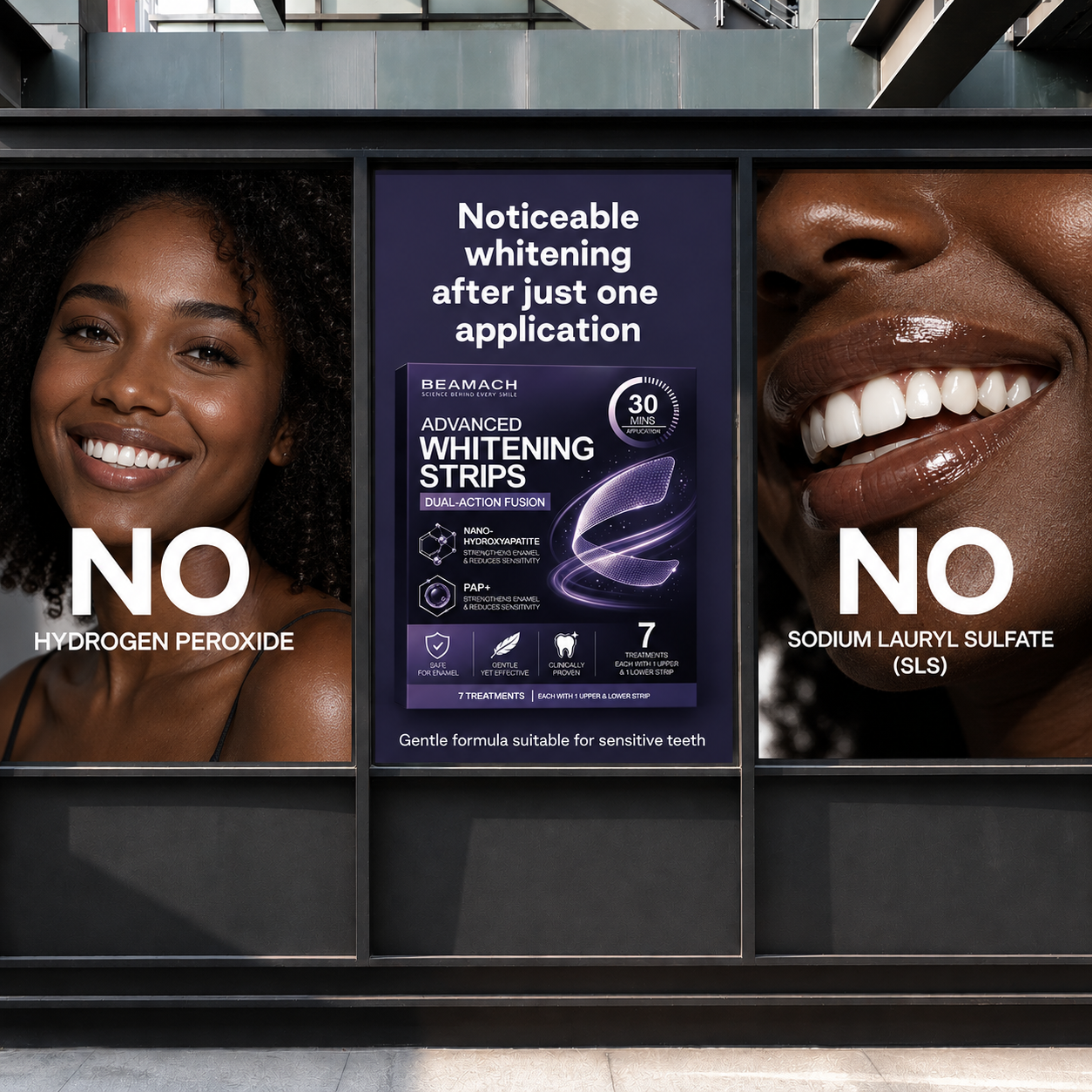 Beamach Purple Tone-Correcting Mouthwash — 30-Second Instant Brightening