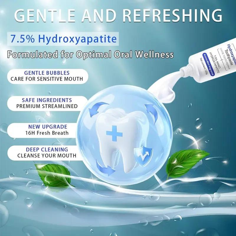 Hydroxyapatite Beamach Remineralizing Mint Toothpaste - Fluoride-Free, Gentle Formula for Sensitive Teeth, Enamel Repair, Gum Repair & Oral Daily Care, Teeth Whitening, Refreshing Flavor, 4.23oz, Remineralizing Toothpaste, Daily Care Toothpaste