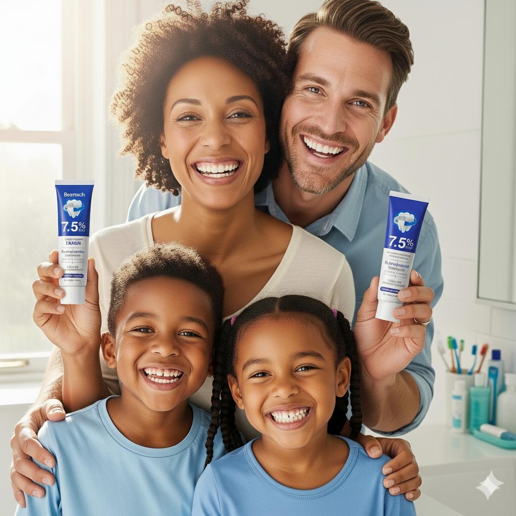 Hydroxyapatite Beamach Remineralizing Mint Toothpaste - Fluoride-Free, Gentle Formula for Sensitive Teeth, Enamel Repair, Gum Repair & Oral Daily Care, Teeth Whitening, Refreshing Flavor, 4.23oz, Remineralizing Toothpaste, Daily Care Toothpaste